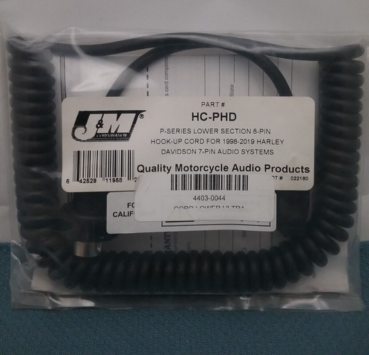 NEW J&M CORP HC-PHD 8-PIN HOOK-UP FOR 1998-2021 HARLEY 7-PIN AUDIO SYSTEMS