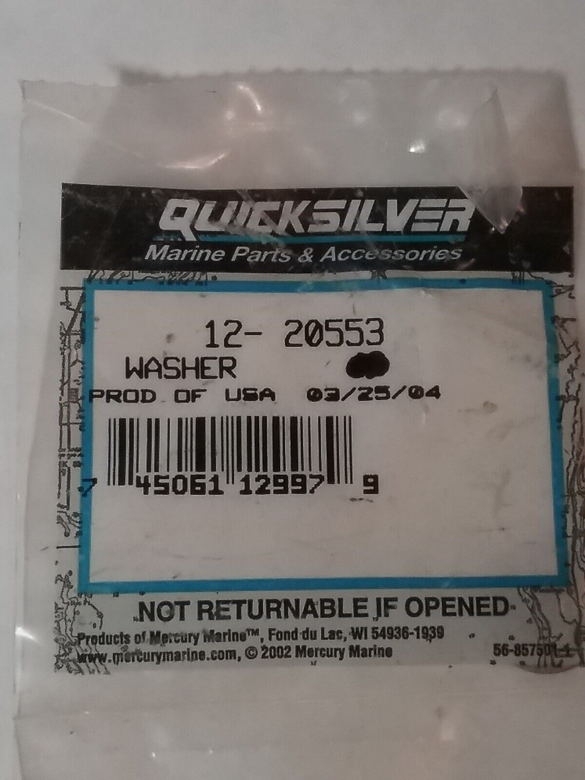 QTY4 NEW QUICKSILVER 12-20553 WASHER MERCURY MERCRUISER