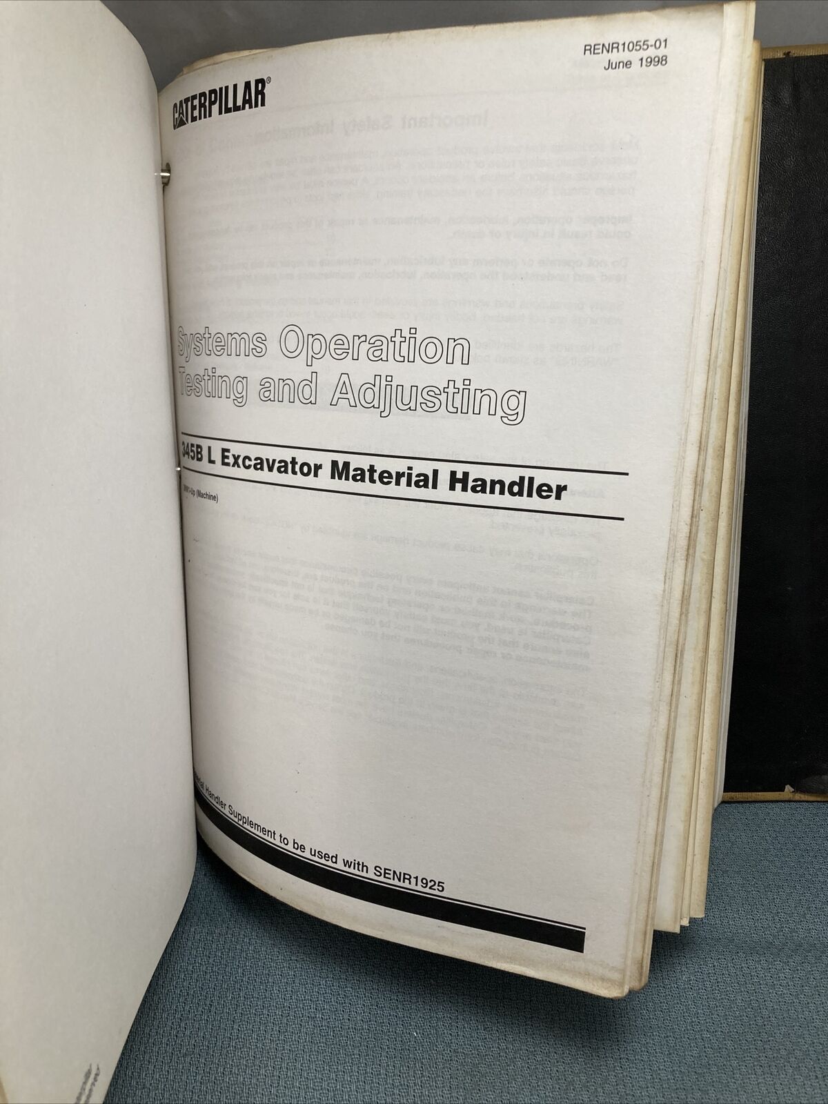 GENUINE CAT/CATERPILLAR SENR1925 SERVICE MANUAL 345B 345B L EXCAVATORS VOLUME II