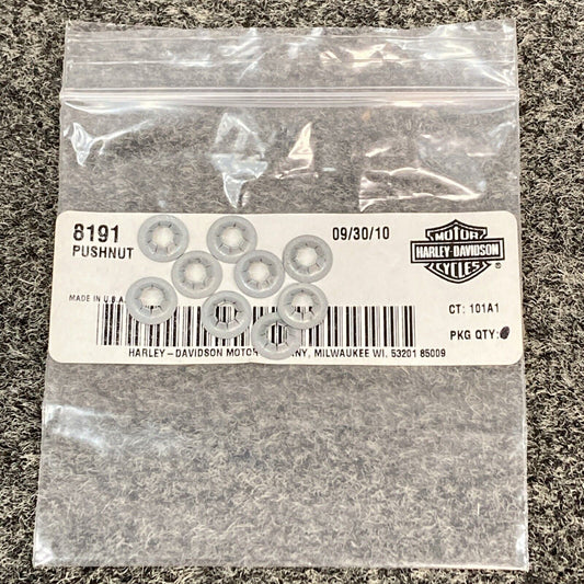 QTY 9 NEW GENUINE HARLEY DAVIDSON 8191 PUSHNUT