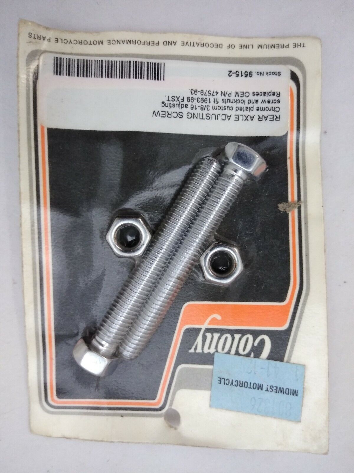 NEW Colony Rear Axle Adjuster Bolts / 9515-2
