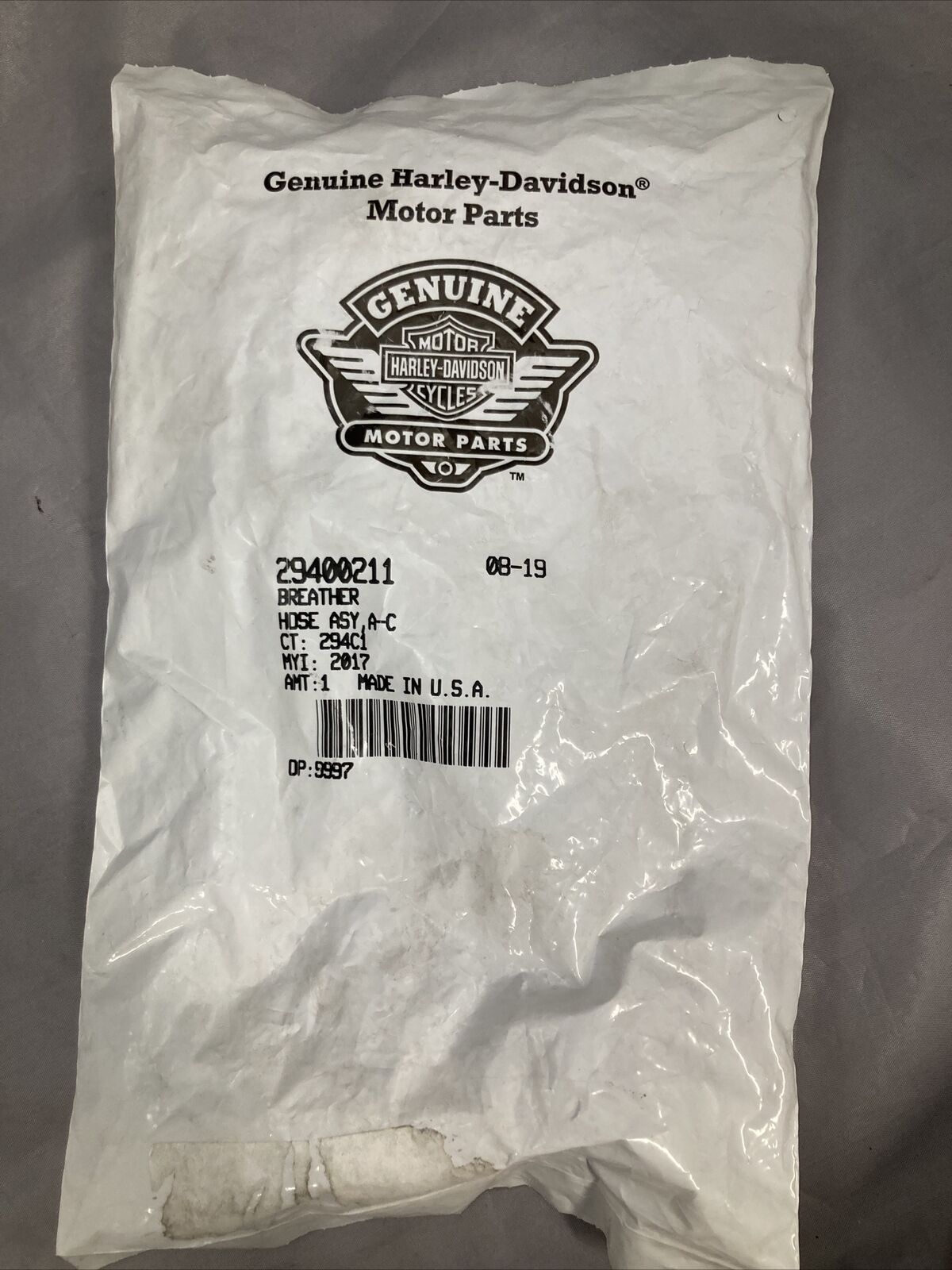 NEW GENUINE HARLEY DAVIDSON 29400211 BREATHER HOSE ASY,A-C