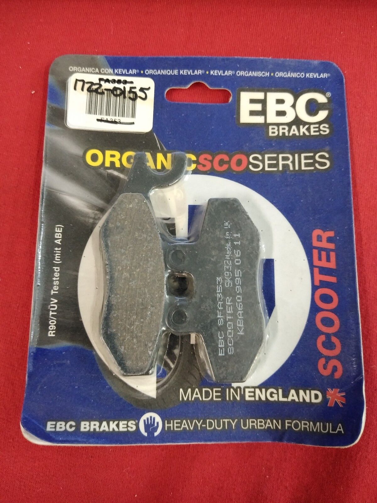 NEW EBC Organic SCO Series Scooter Brake Pads 1722-0155