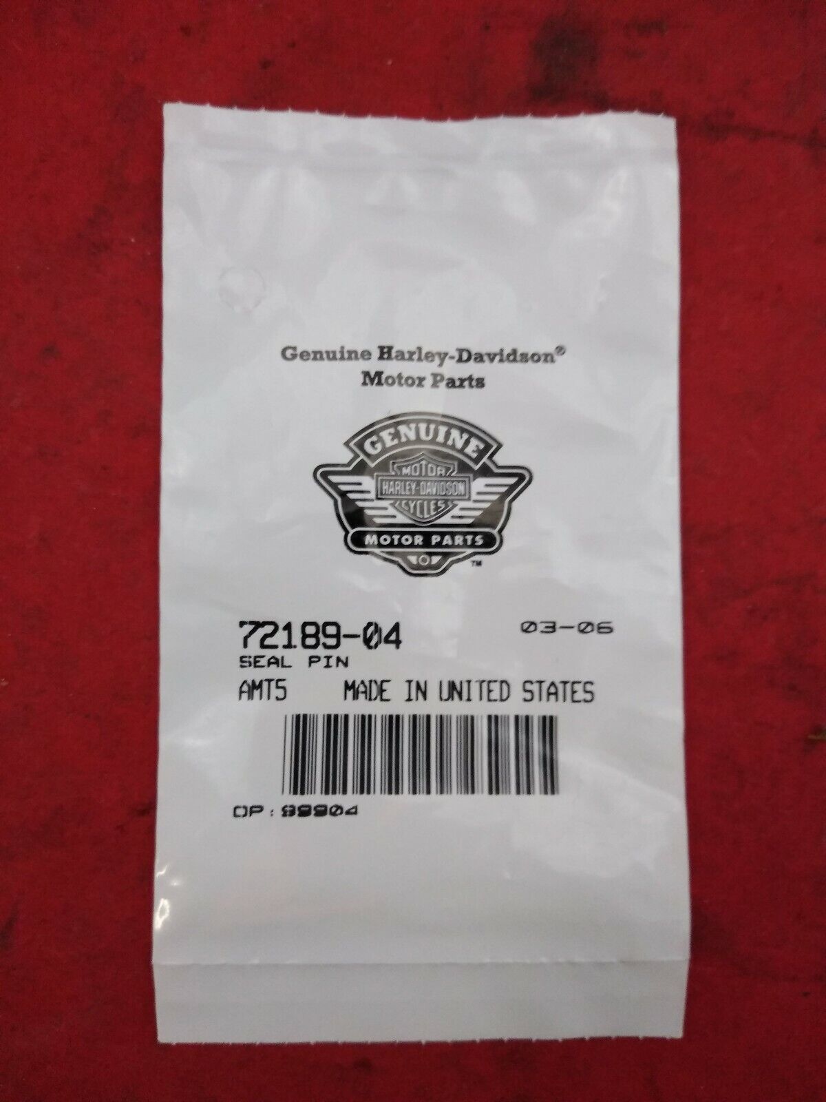 New HARLEY DAVIDSON SEAL PIN / 72189-04 / Qty: 5