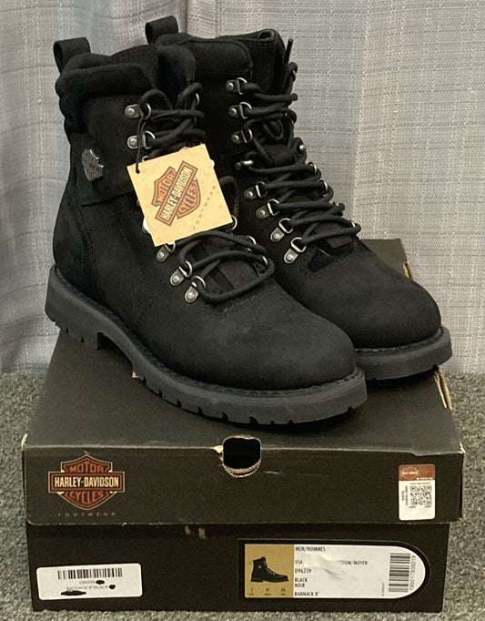 NEW GENUINE HARLEY DAVIDSON D96239 SIZE 9 BLACK BANNACK 8" Leather Riding Boot