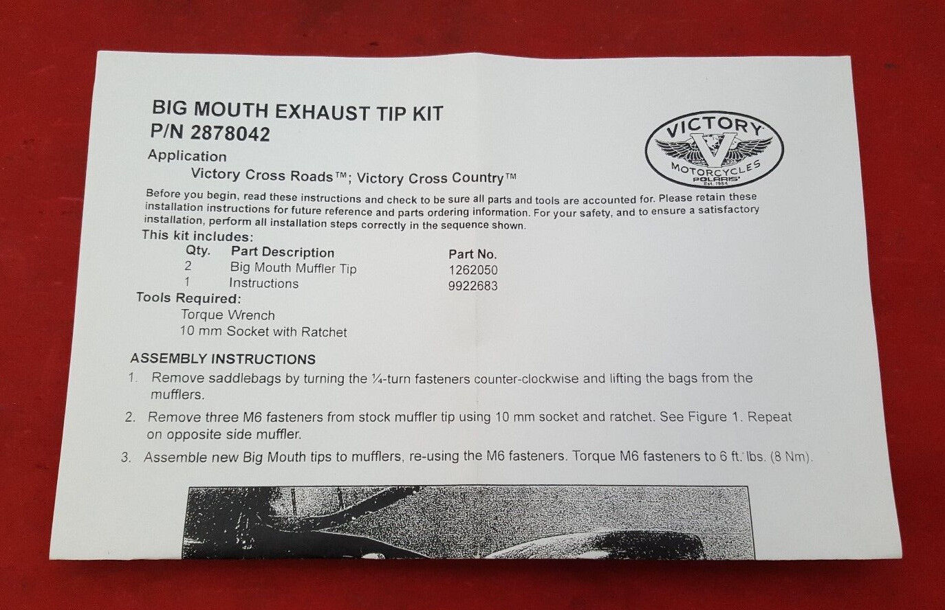 NEW VICTORY 2878042 "BIG MOUTH" EXHAUST TIPS CROSS COUNTRY/CROSS ROADS 2010-13