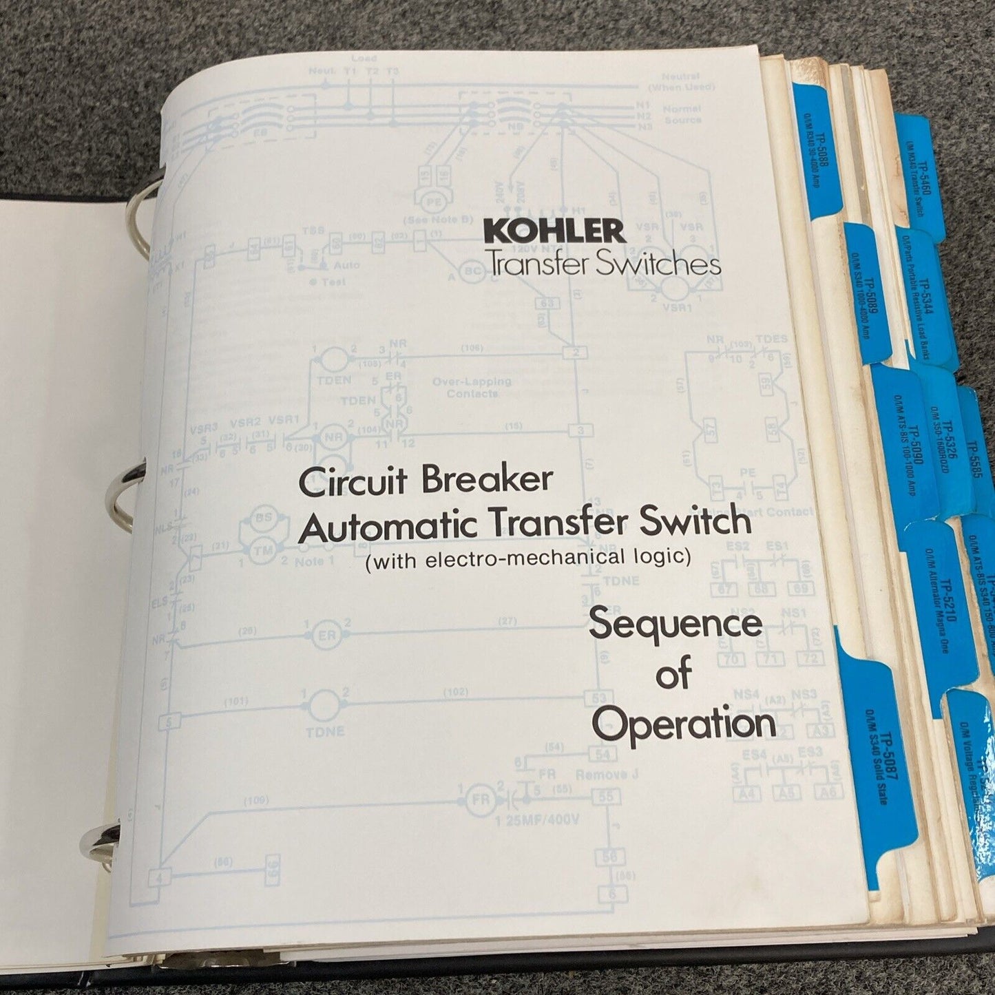 QTY 28 GENUINE KOHLER OPER/INSTALL/SERVICE MANUALS FOR TRANSFER SWITCHES