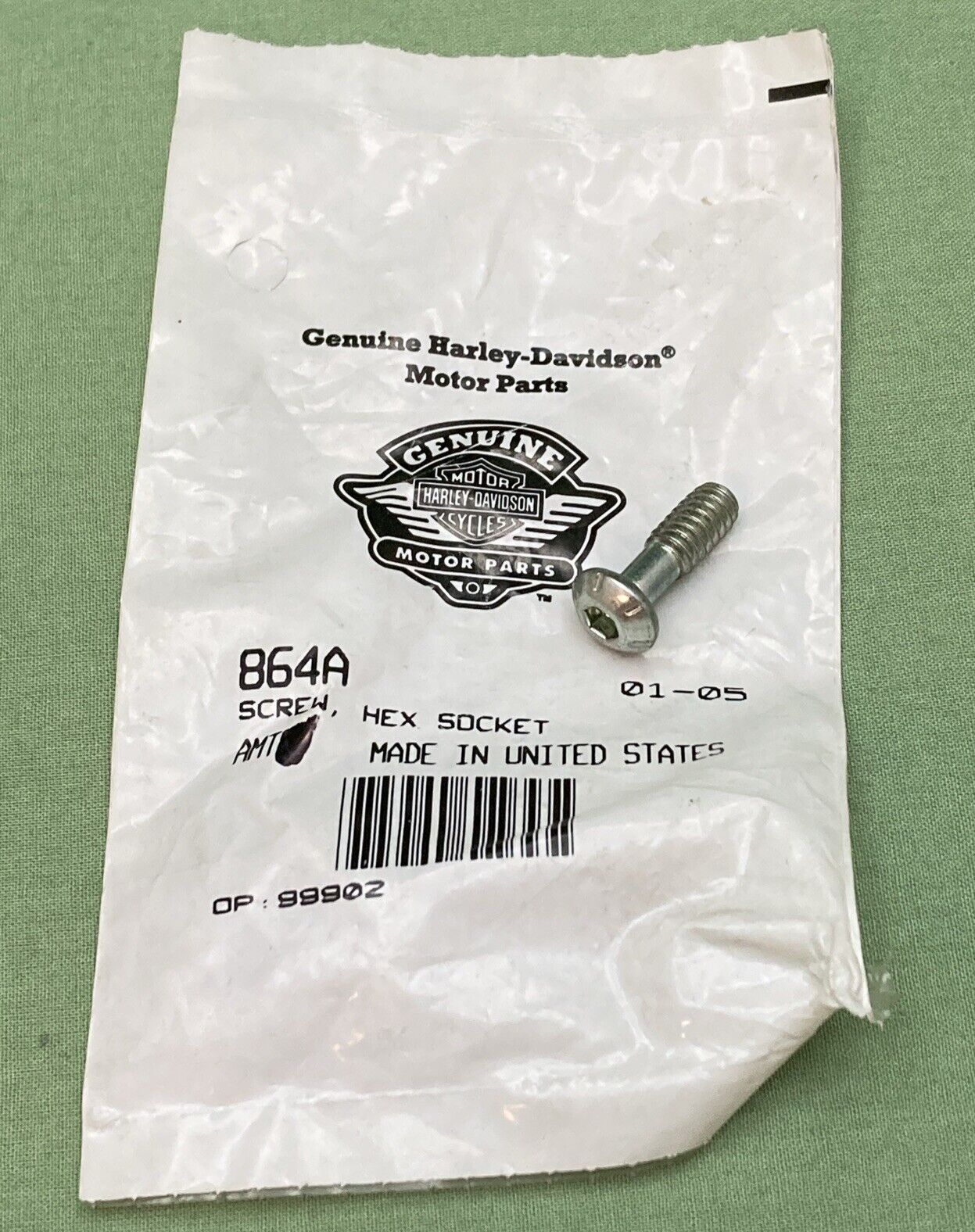 NEW GENUINE HARLEY DAVIDSON 864A AIR CLEANER SCREW HEX SOCKET