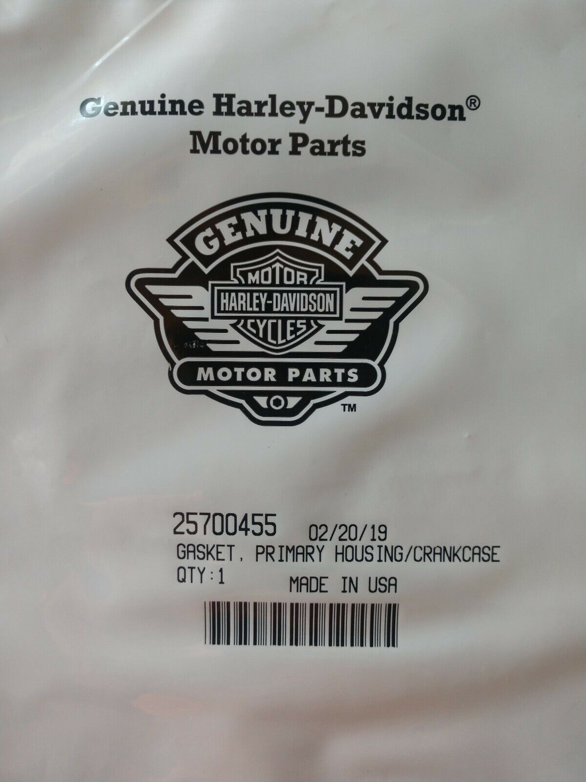 Genuine NEW Harley Davidson Gasket, Primary Housing/Crankcase 25700455