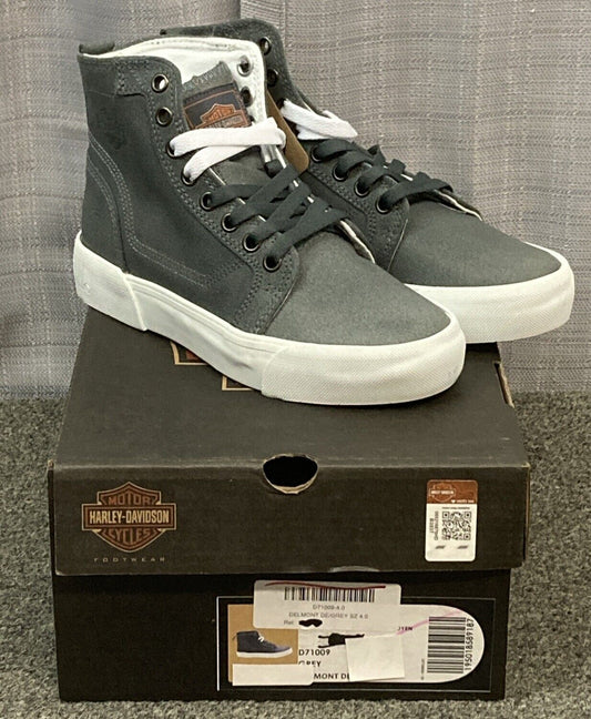 NEW GENUINE HARLEY DAVIDSON D71009 SIZE 5.5 Delmont DE Grey Sneakers
