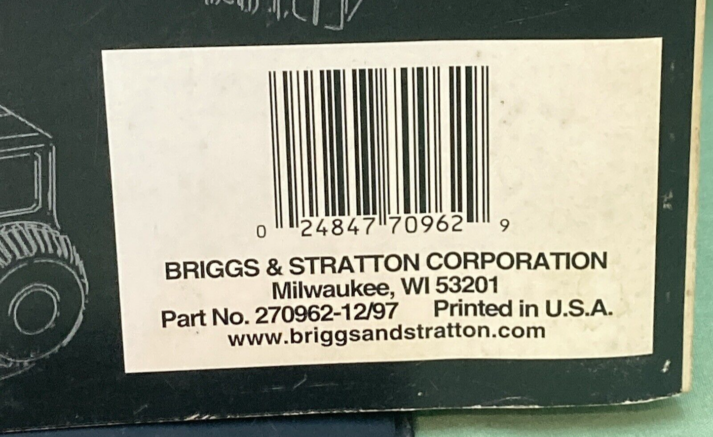 GENUINE BRIGGS & STRATTON 270962-12/97 SINGLE CYLINDER 4 CYCLE ENG REPAIR MANUAL