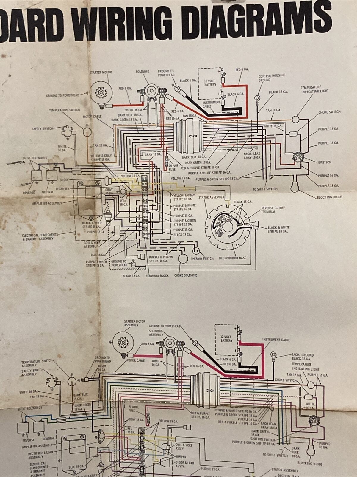 JOHNSON 1970 OUTBOARD WIRING DIAGRAM 60/85/115 HP ELECTRIC START MODELS WITH ALT