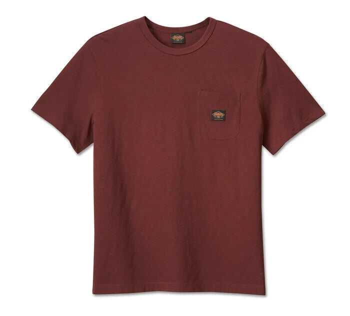 NEW GENUINE HARLEY DAVIDSON 96567-23VM Men's 120th Dark Red Knit Pocket Tee 4XL