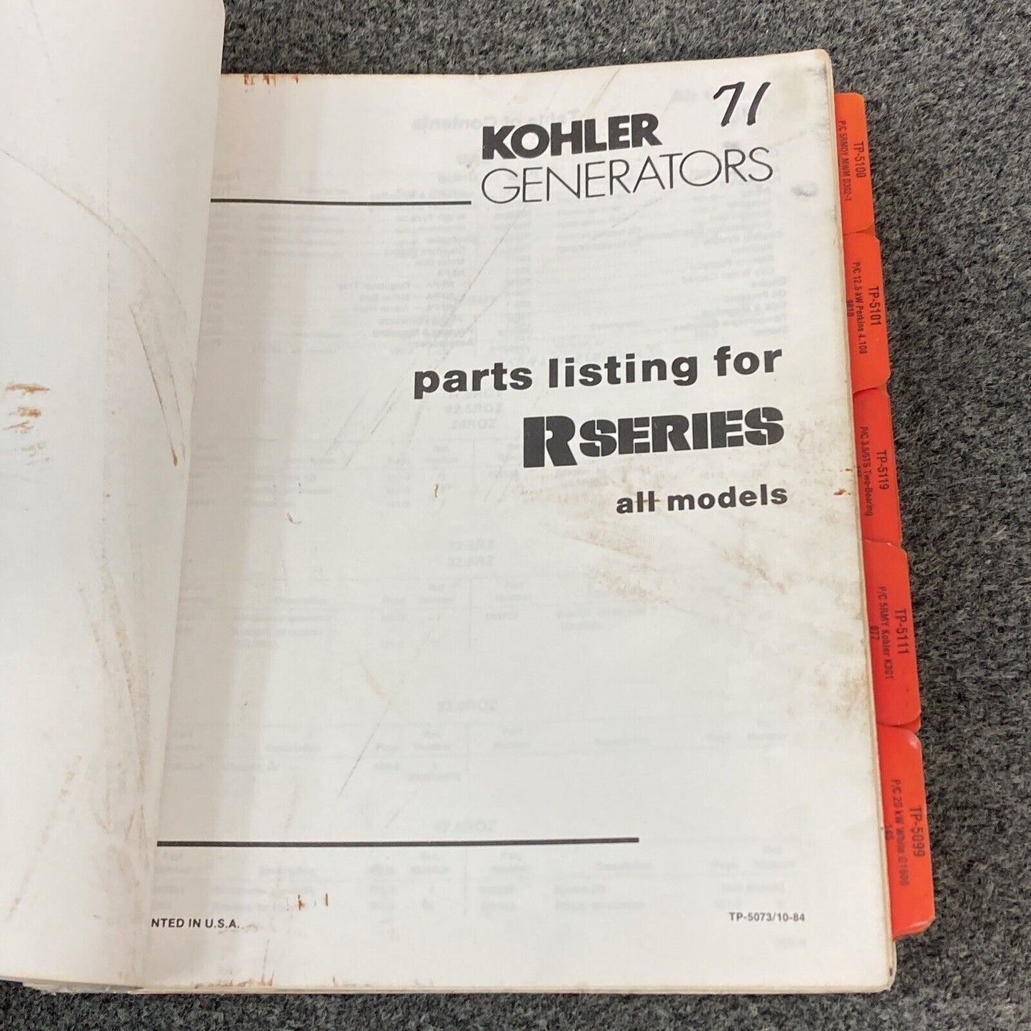 QTY 21 GENUINE KOHLER GENERATORS PARTS LISTING/CATALOG MANUALS