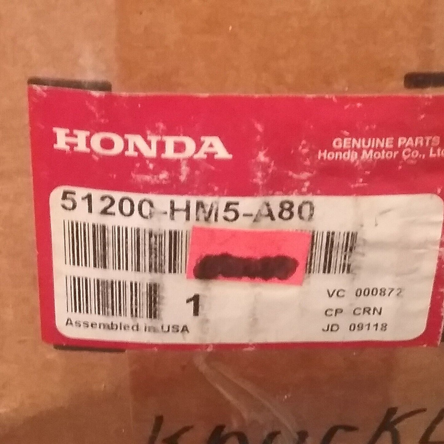 NEW GENUINE HONDA 51200-HN5-A80 KNUCKLE, RIGHT