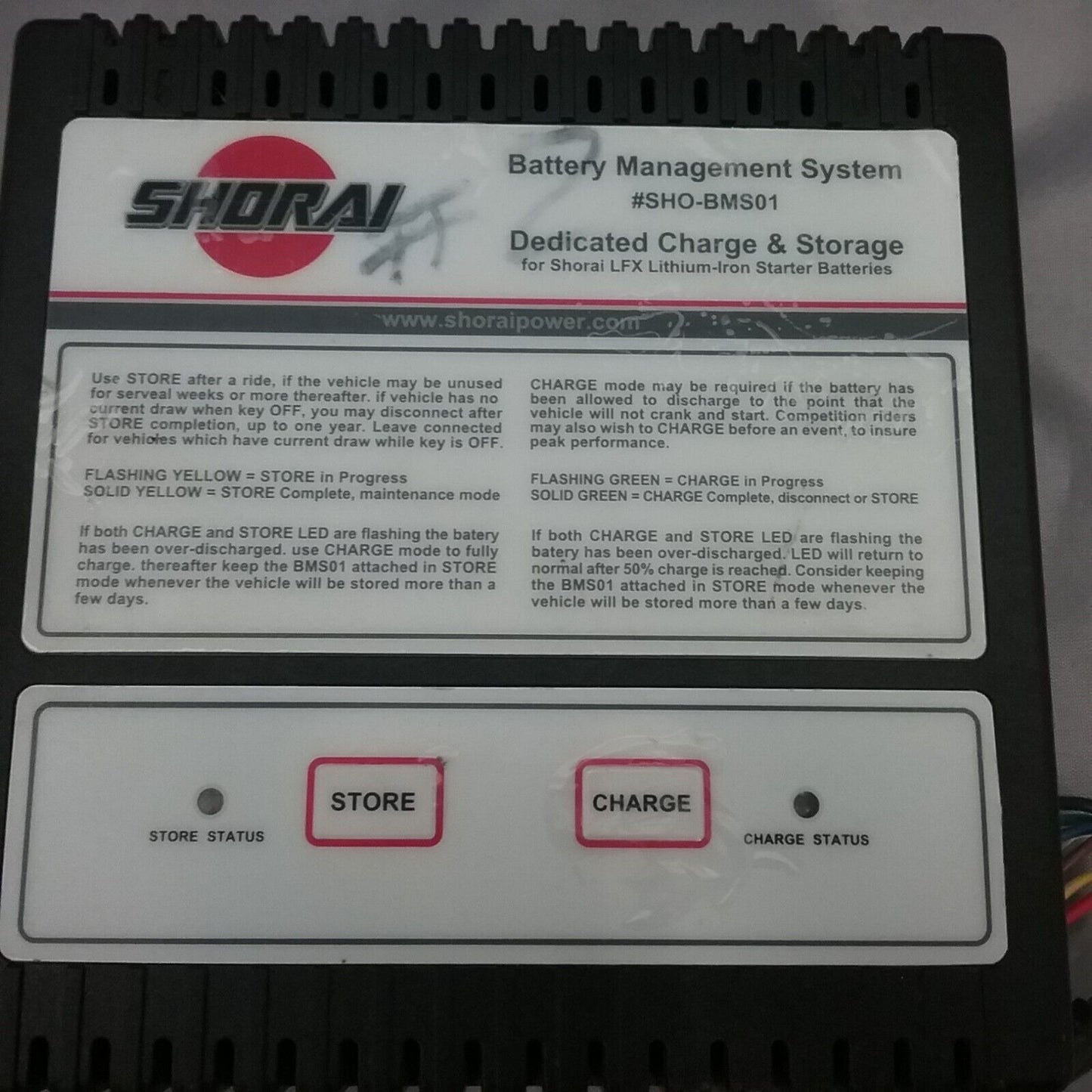 SHORAI SHO-BMS01 LITHIUM-IRON BATTERY CHARGER