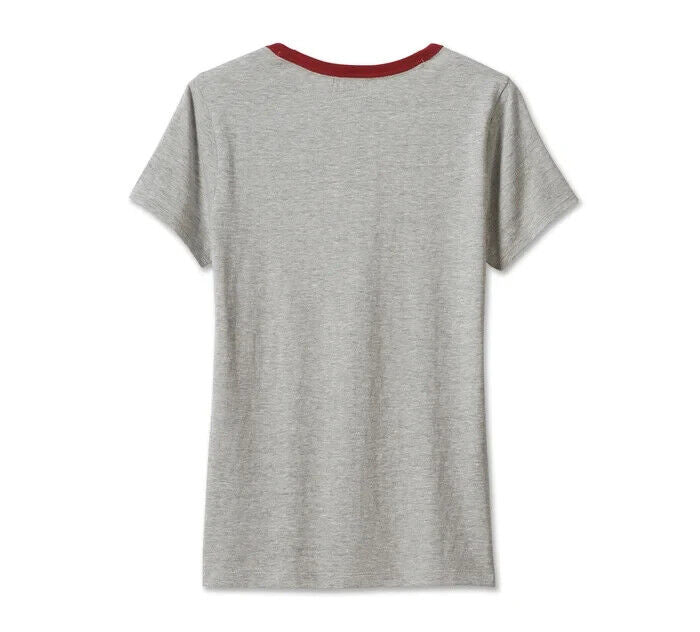 NEW HARLEY DAVIDSON 96696-23VW Women's 120th Light Heather Grey Knit Tee XS