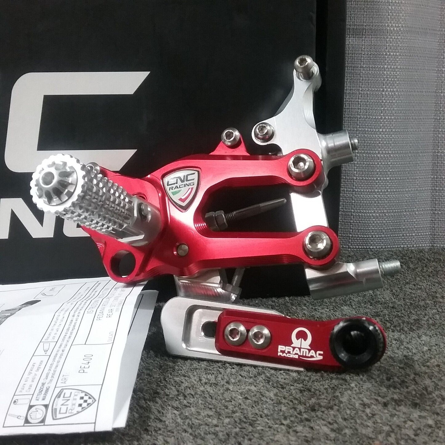 GENUINE CNC RACING PE400PR Adjustable Rearset Ducati Panigale V2 2012+