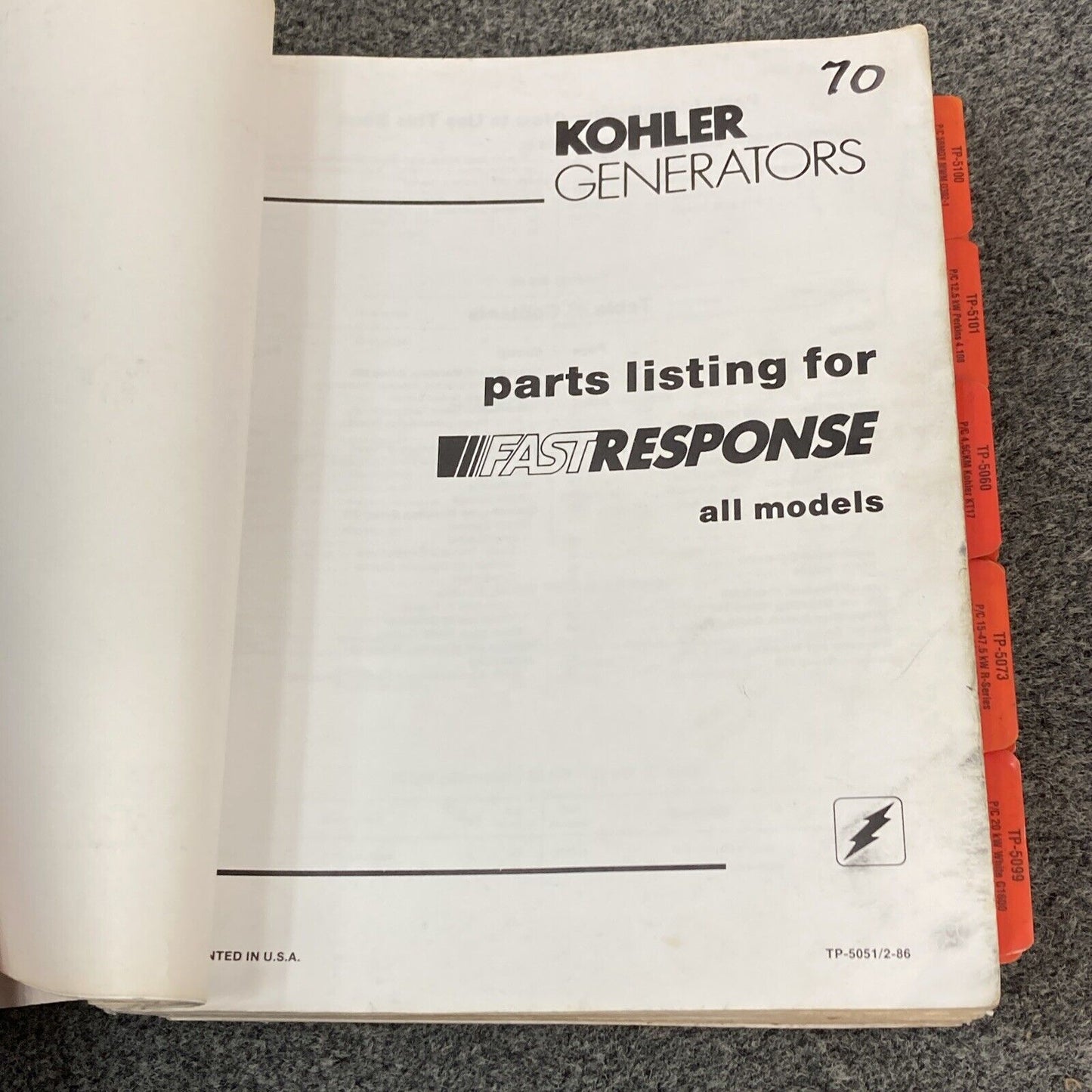 QTY 21 GENUINE KOHLER GENERATORS PARTS LISTING/CATALOG MANUALS