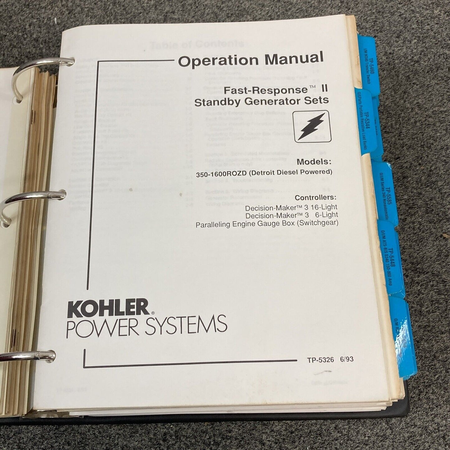 QTY 28 GENUINE KOHLER OPER/INSTALL/SERVICE MANUALS FOR TRANSFER SWITCHES