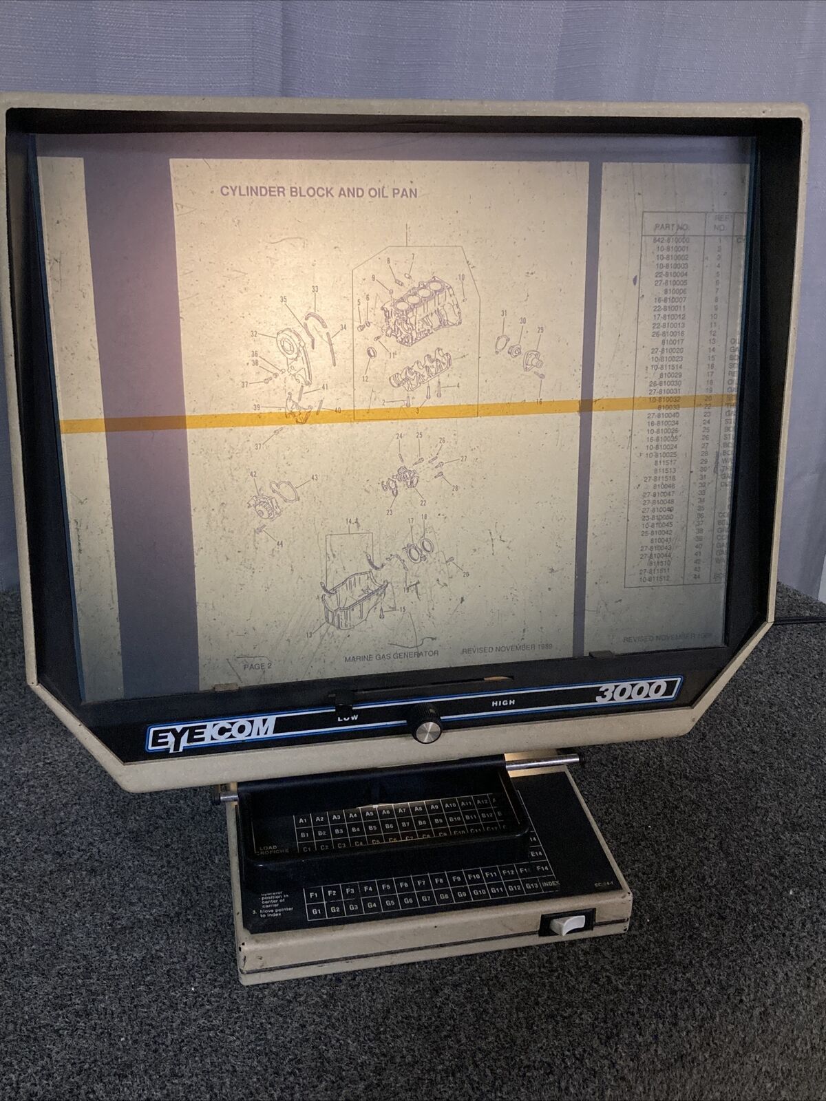 EYECOM 3000 MICROFICHE READER