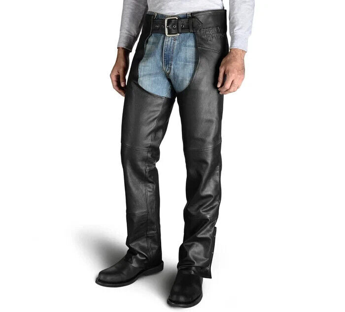 NEW GENUINE HARLEY DAVIDSON 98025-18VM 3XL MENS STOCK II LEATHER CHAPS