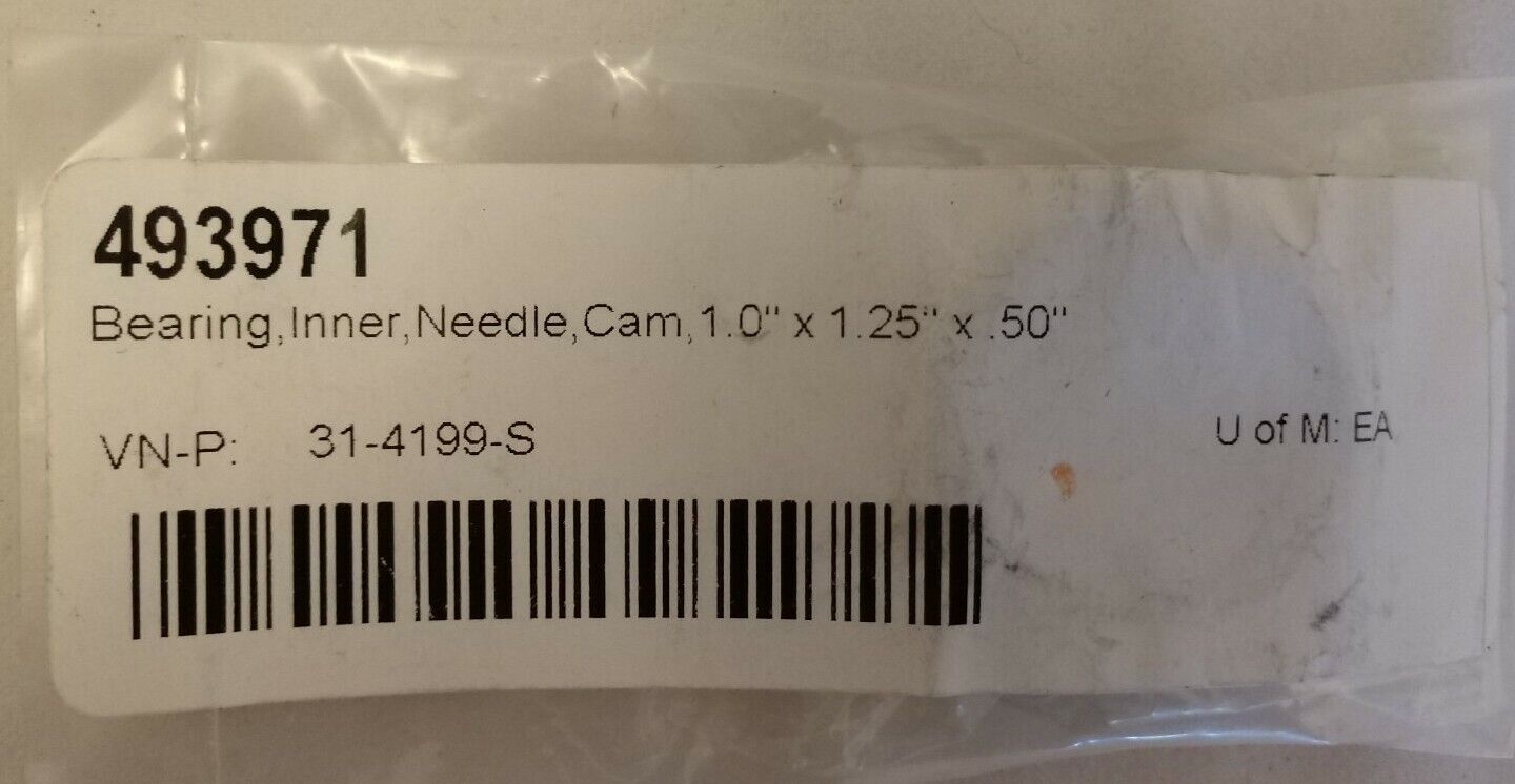 NEW Bearing Inner, Needle Cam, 1.0" x 1.25" x 50" P/N / 493971
