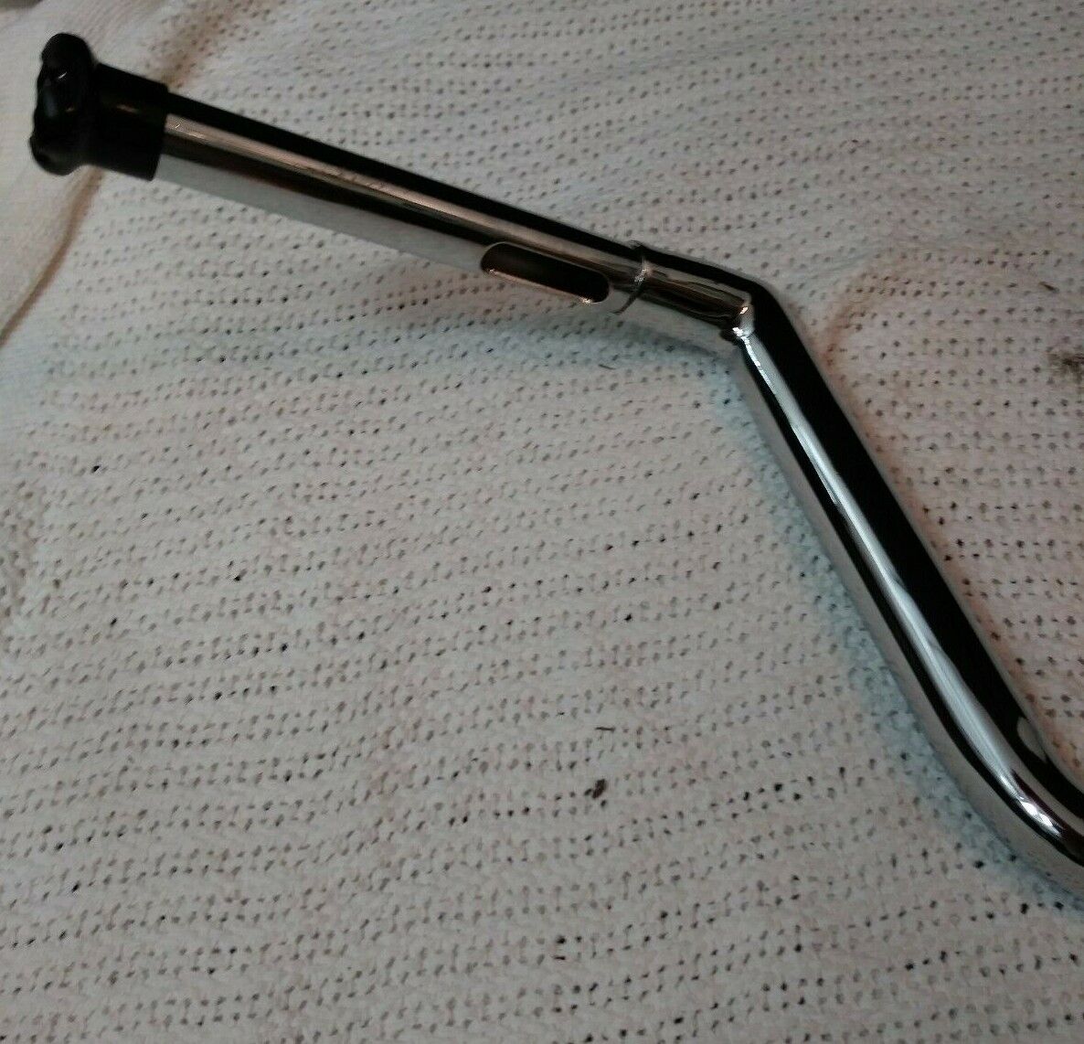 10" Chrome Z Bar Motorcycle Handlebars / Ready for Wiring in Handles