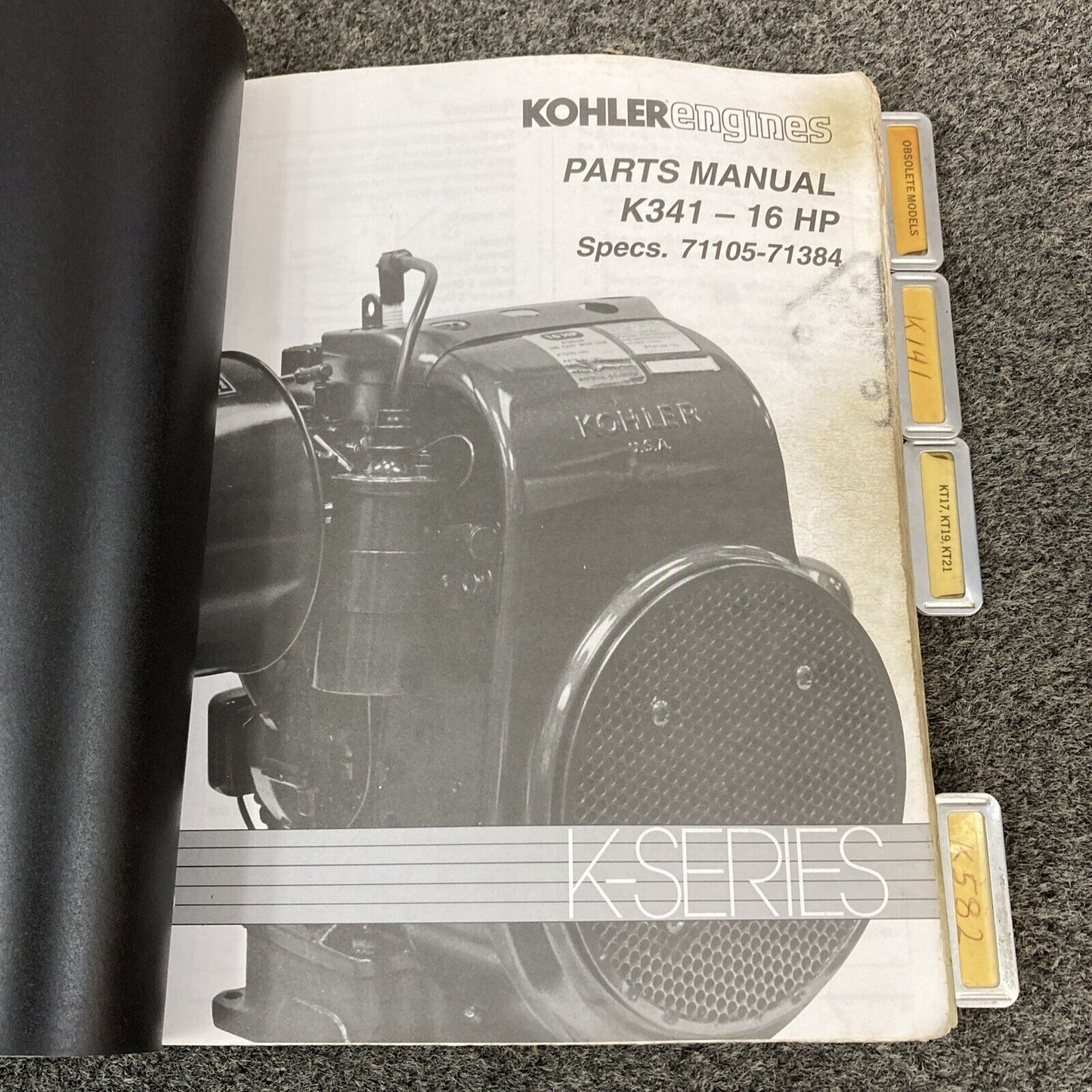 GENUINE KOHLER K-SERIES PARTS MANUALS