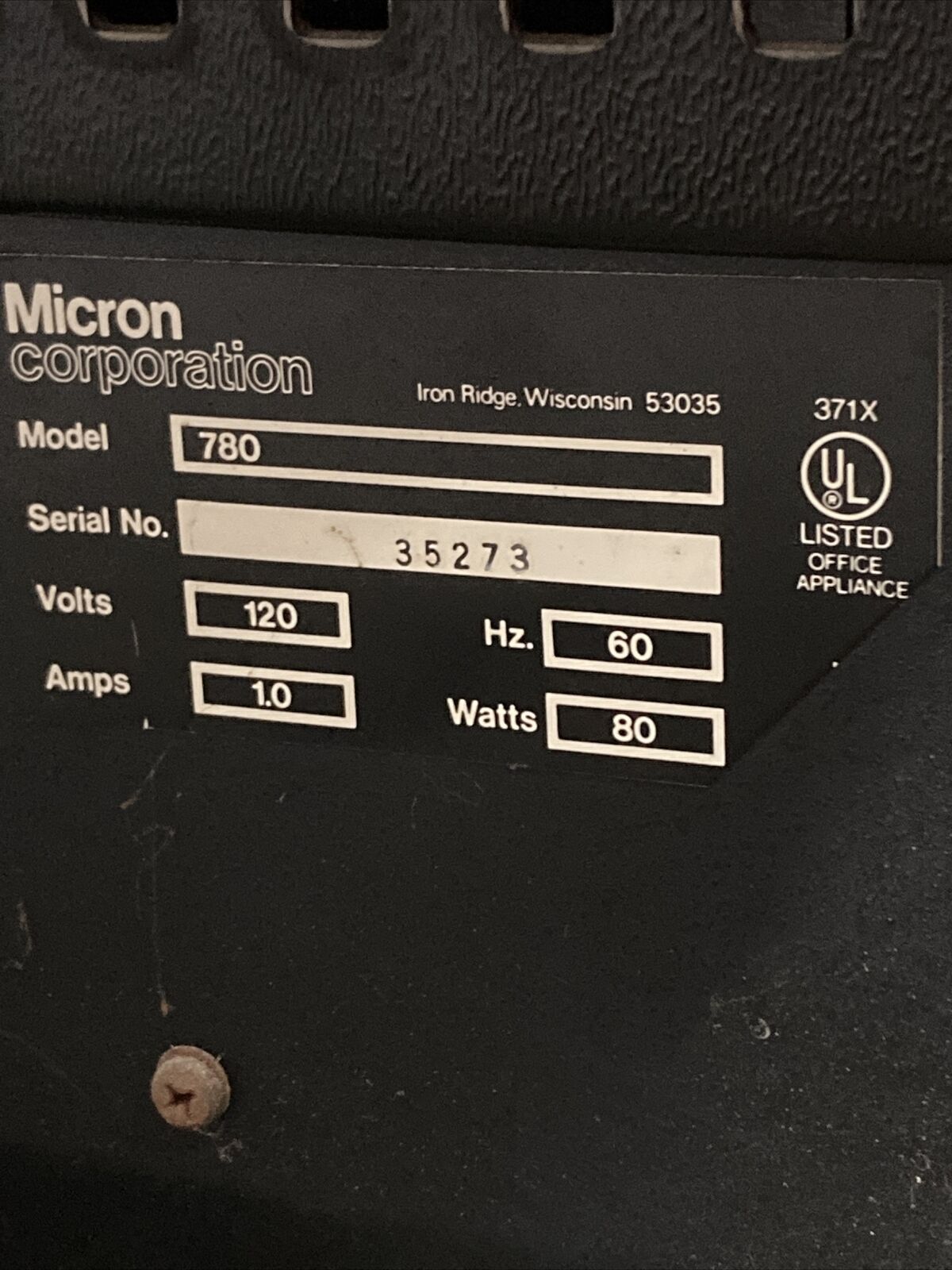 MICRON 780 MICROFICHE READER