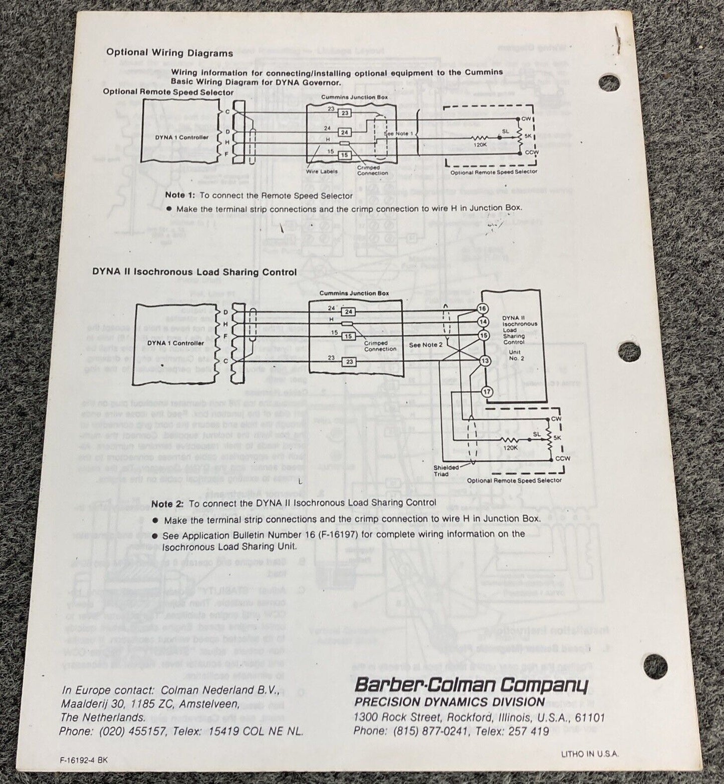 CUMMINS TP-5226 DYNA I POWER CONTROL SYSTEM TECHNICAL MANUAL