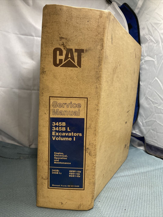 GENUINE CAT/CATERPILLAR SENR1925 SERVICE MANUAL 345B 345B L EXCAVATORS VOLUME I