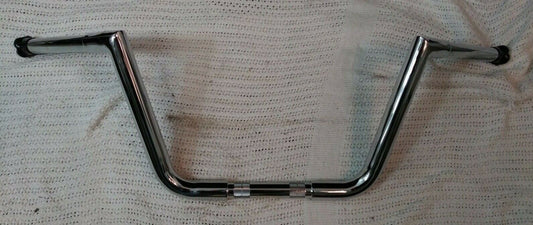 10" Chrome Z Bar Motorcycle Handlebars / Ready for Wiring in Handles