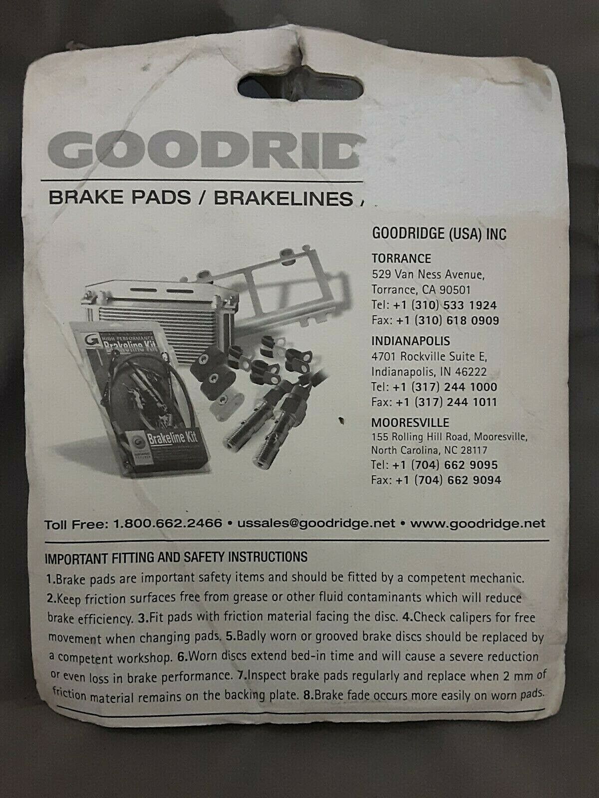 Goodridge G137ST Organic Brake Pads 03-1016