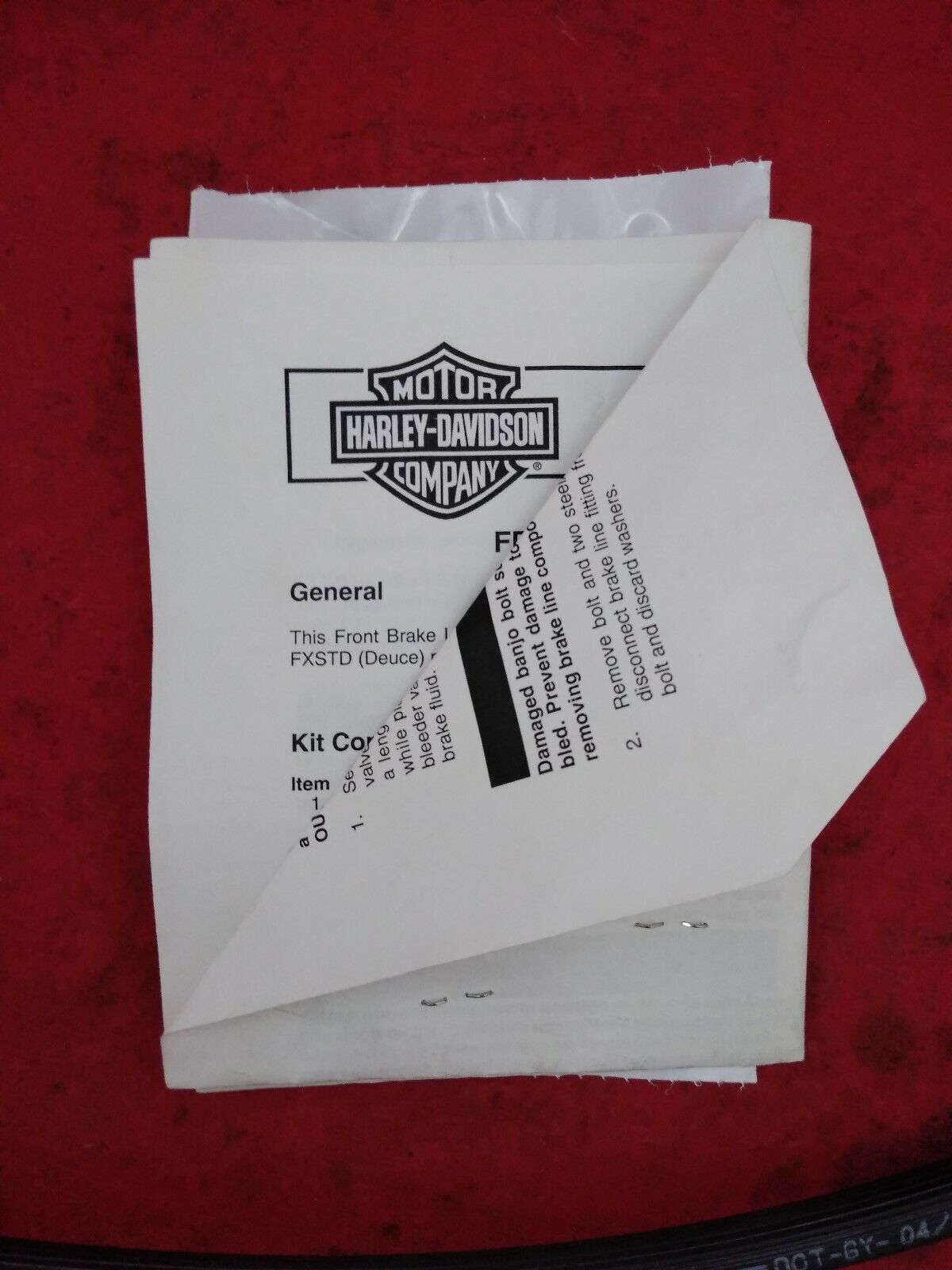 NEW Harley Davidson Softail Black Rubber Brake Line / 45344-00