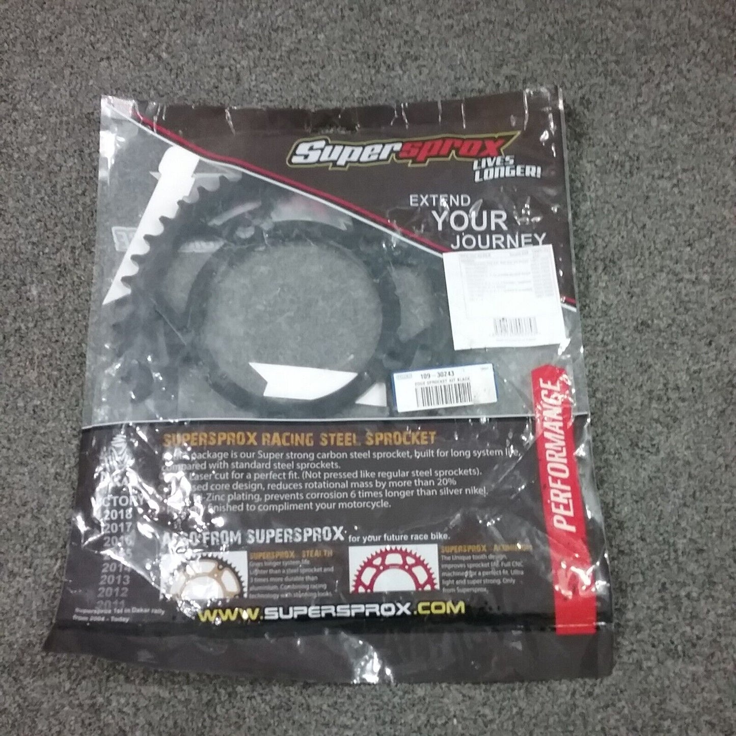 NEW SUPERSPROX RFA-302-43-BLK EDGE SPROCKET, 43T, BLACK REPLACES HONDA