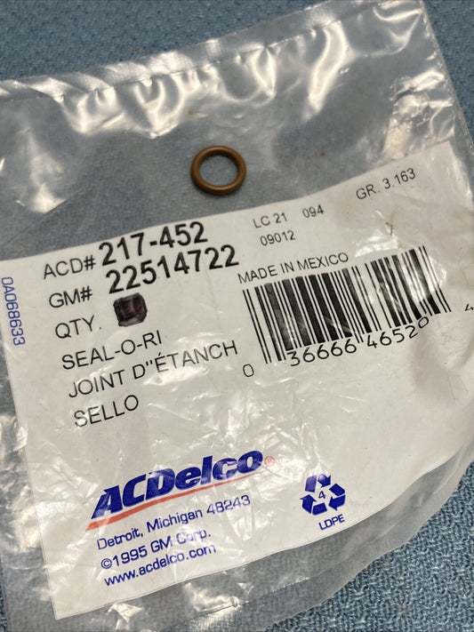NEW ACDELCO 217-452 FUEL FEED PIPE O-RING GM 22514722 GR.3.163