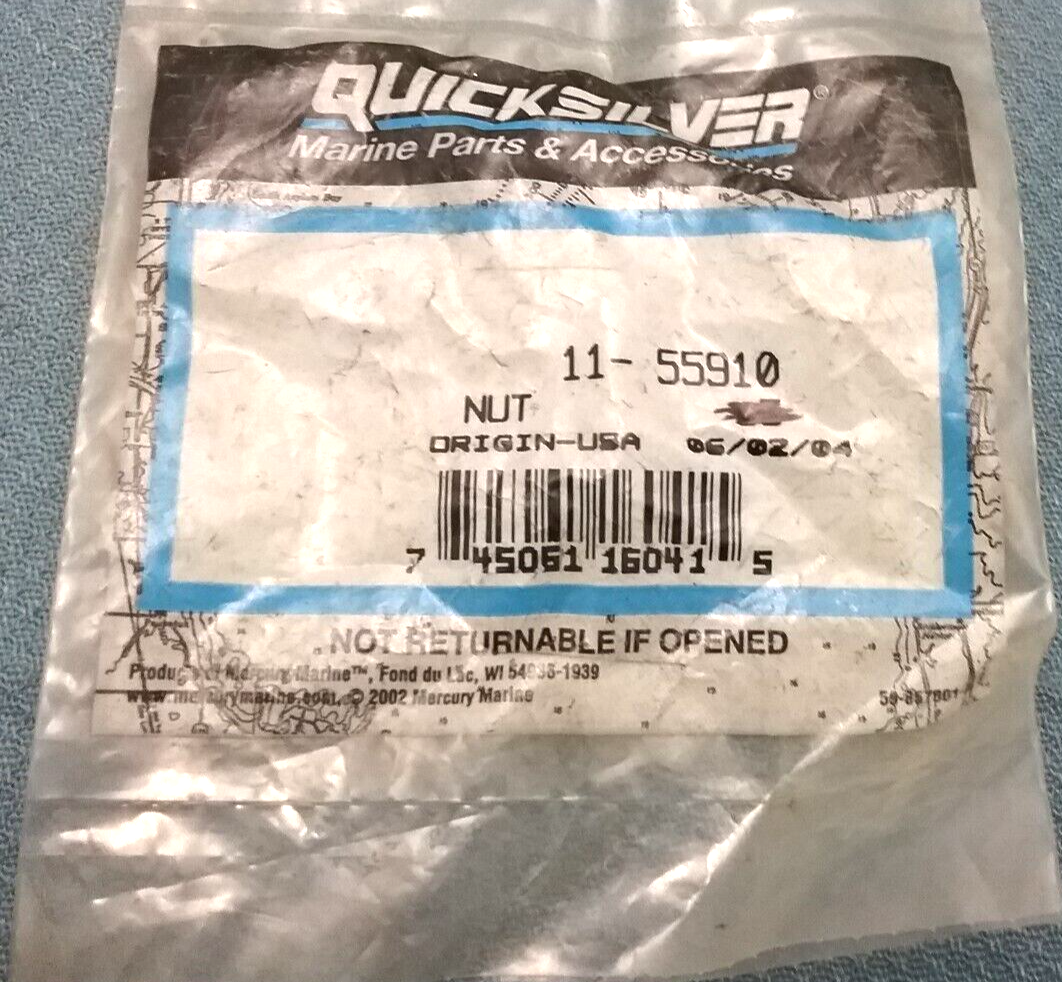 QTY2NEW QUICKSILVER 11-55910 NUT FORCE OUTBOARD 70 75HP MARINER OUTBOARD 50 40HP