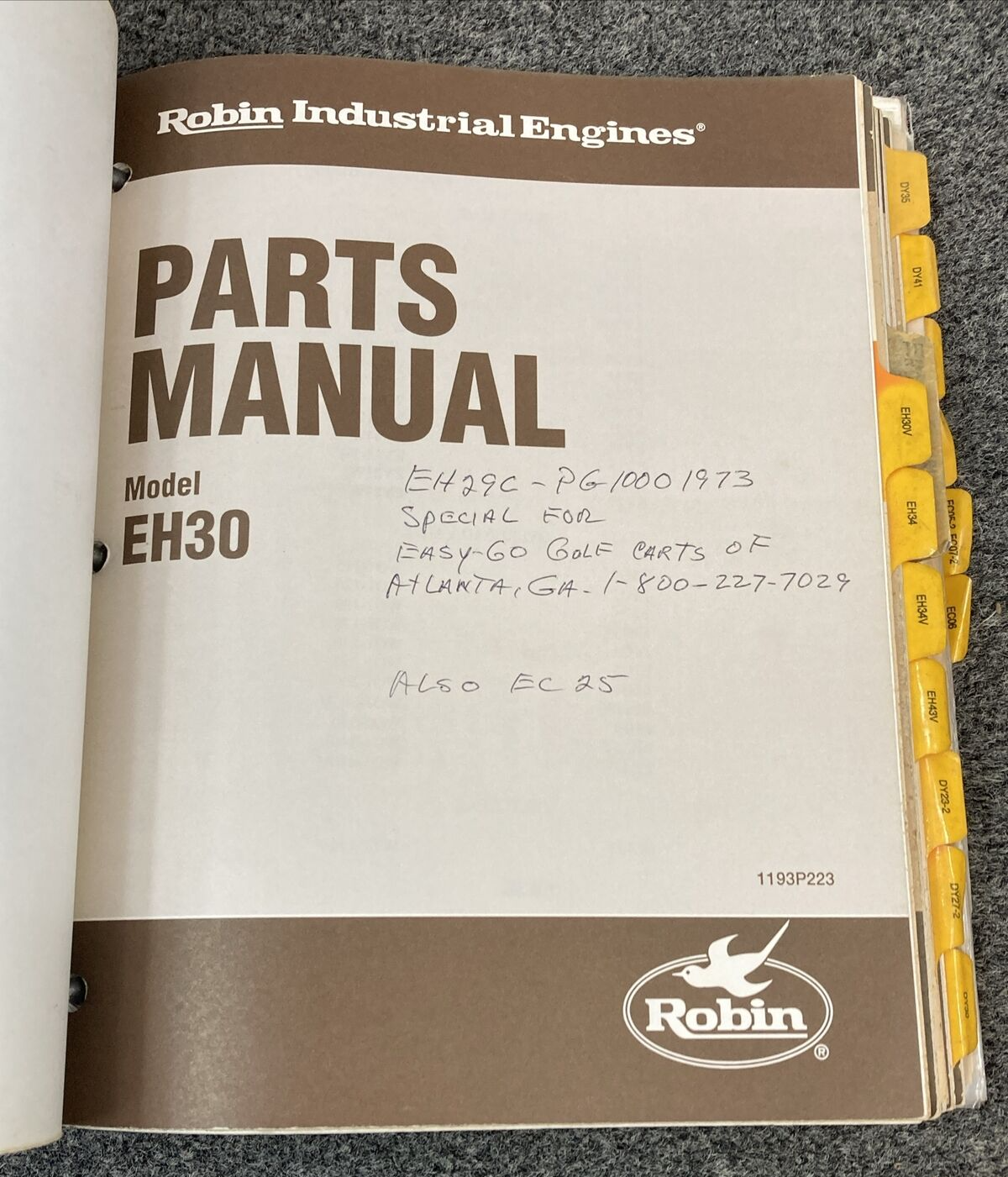 QTY 21 GENUINE ROBIN INDUSTRIAL ENGINES PARTS MANUALS