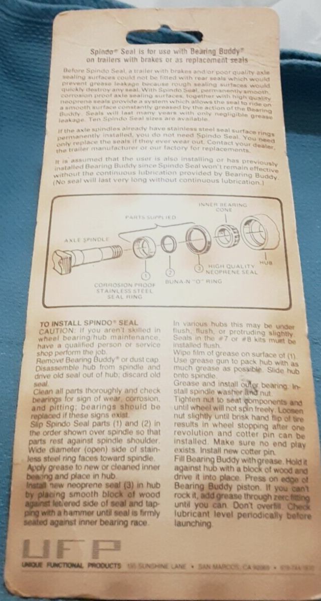 NEW SPINDO SEAL L-44649 REPLACEMENT SEAL SYSTEM FOR TRAILER AXLES