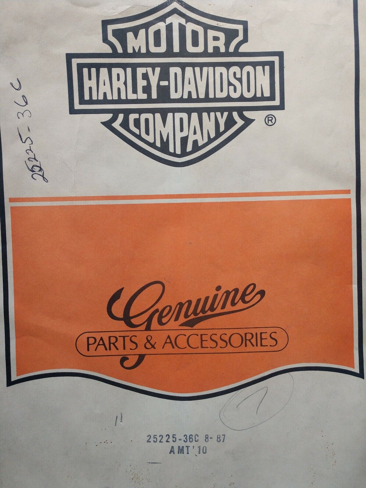 GENUINE Harley Davidson 25225-36C, 1941-69 Big Twin Cam Gear Cover Gasket NEW