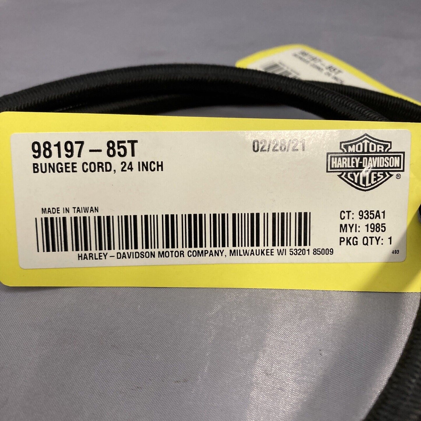 QTY 2, NEW GENUINE HARLEY DAVIDSON 98197-85T Bungee Cord 24 in.