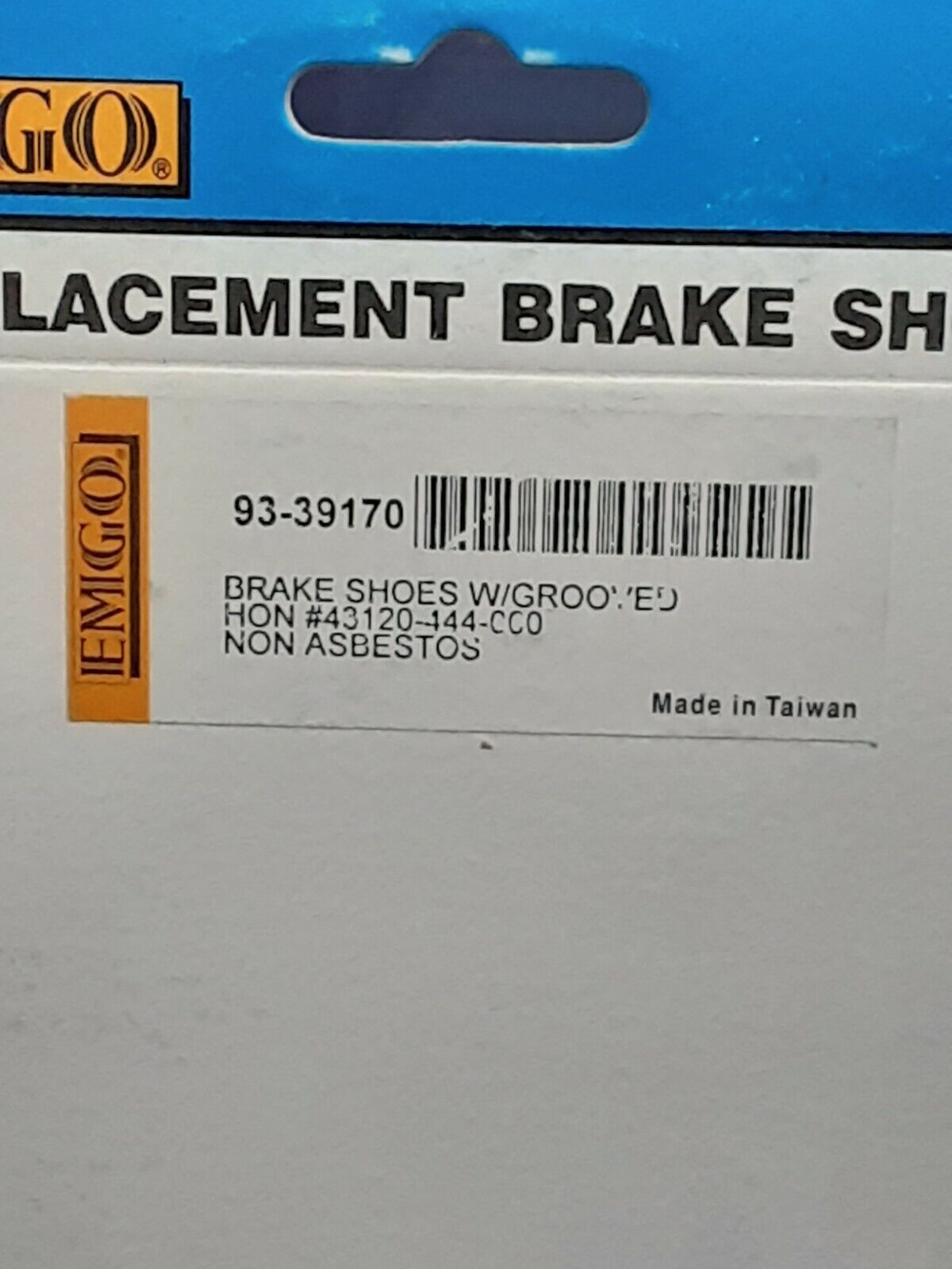 NEW EMGO REAR BRAKE SHOES 93-39170 HONDA CR125R CR250R CR480R XL250R