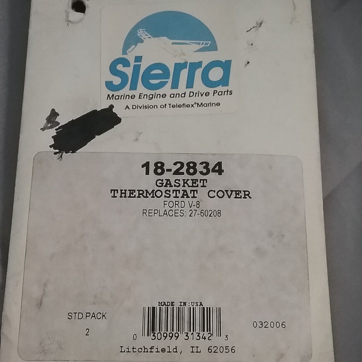 QTY2 NEW SIERRA 18-2834 GASKET MERCURY 27-60208 OUTBOARD