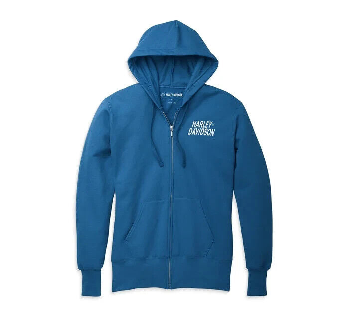 NEW GENUINE HARLEY DAVIDSON 96605-22VW WOMEN'S XLARGE HOODIE KNIT BLUE