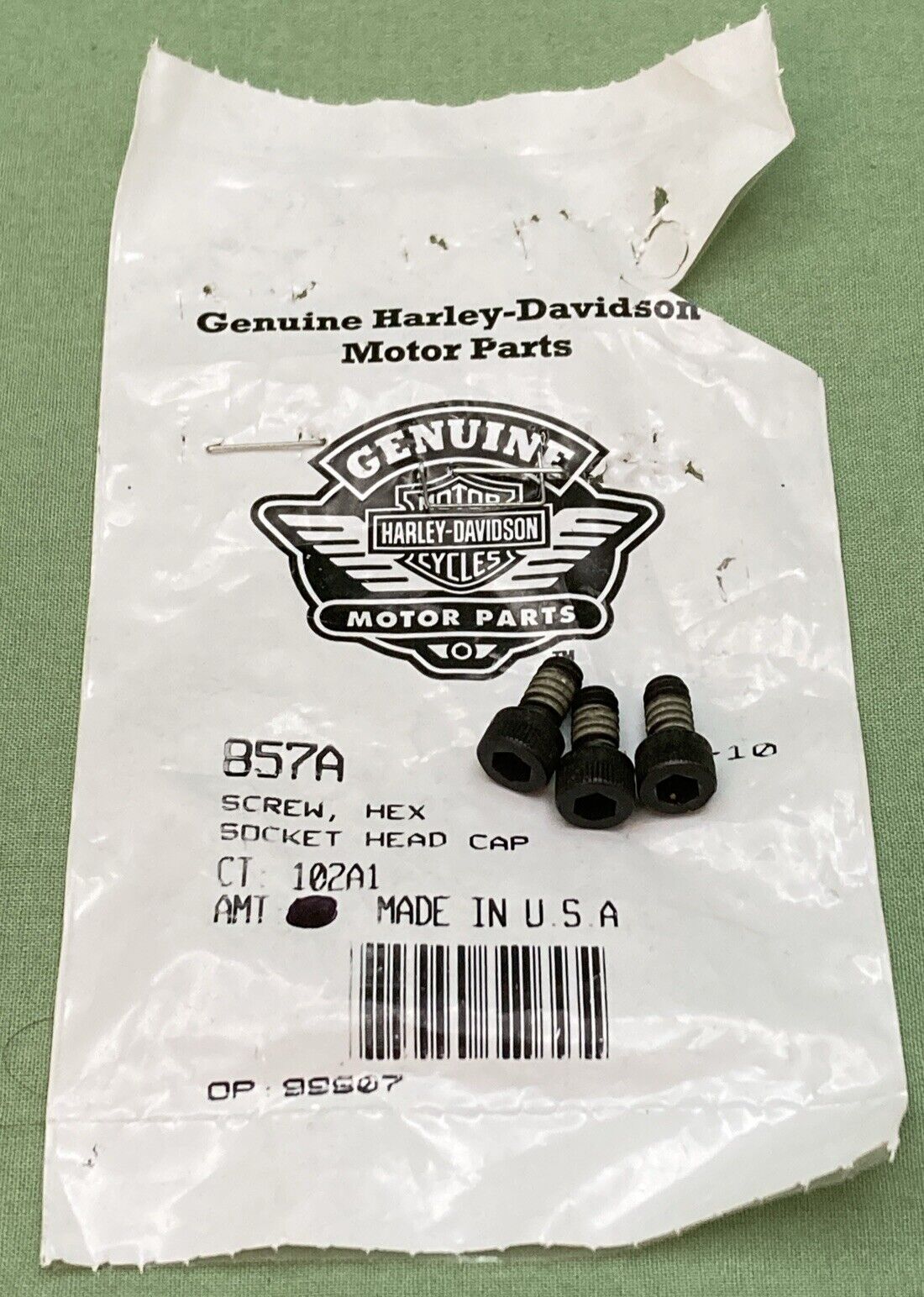 QTY 3 NEW GENUINE HARLEY DAVIDSON 857A SCREW HEX SOCKET HEAD CAP