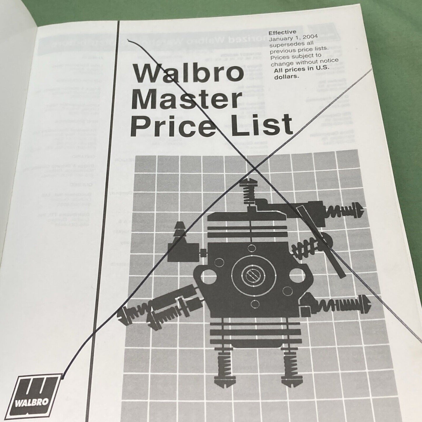 GENUINE 2004 WALBRO PARTS & SERVICE MANUAL