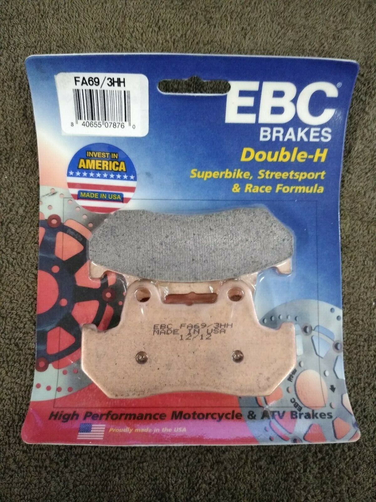 NEW EBC Brakes for Motorcycle / ATV / High Performance / Organic / FA69/3HH