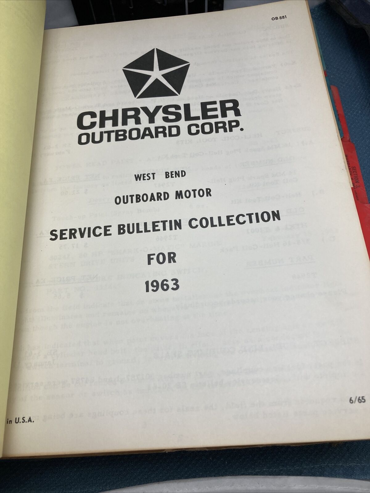 CHRYSLER OUTBOARD MOTORS OB151A-OB1722 SERVICE MANUALS/PARTS CATALOGS