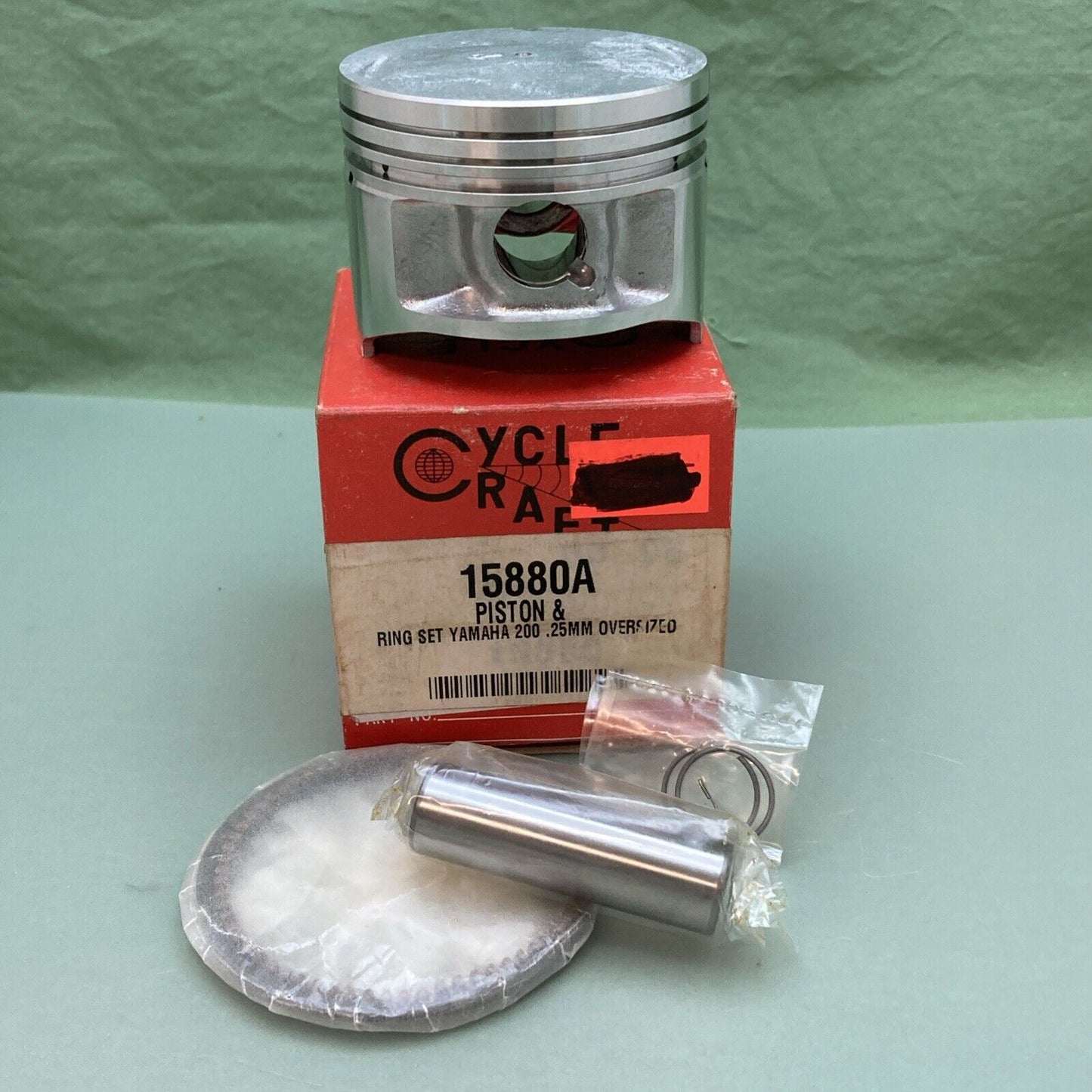 NEW GENUINE CYCLE CRAFT 15880A PISTON & RING SET YAMAHA 200 .25MM OVERSIZED